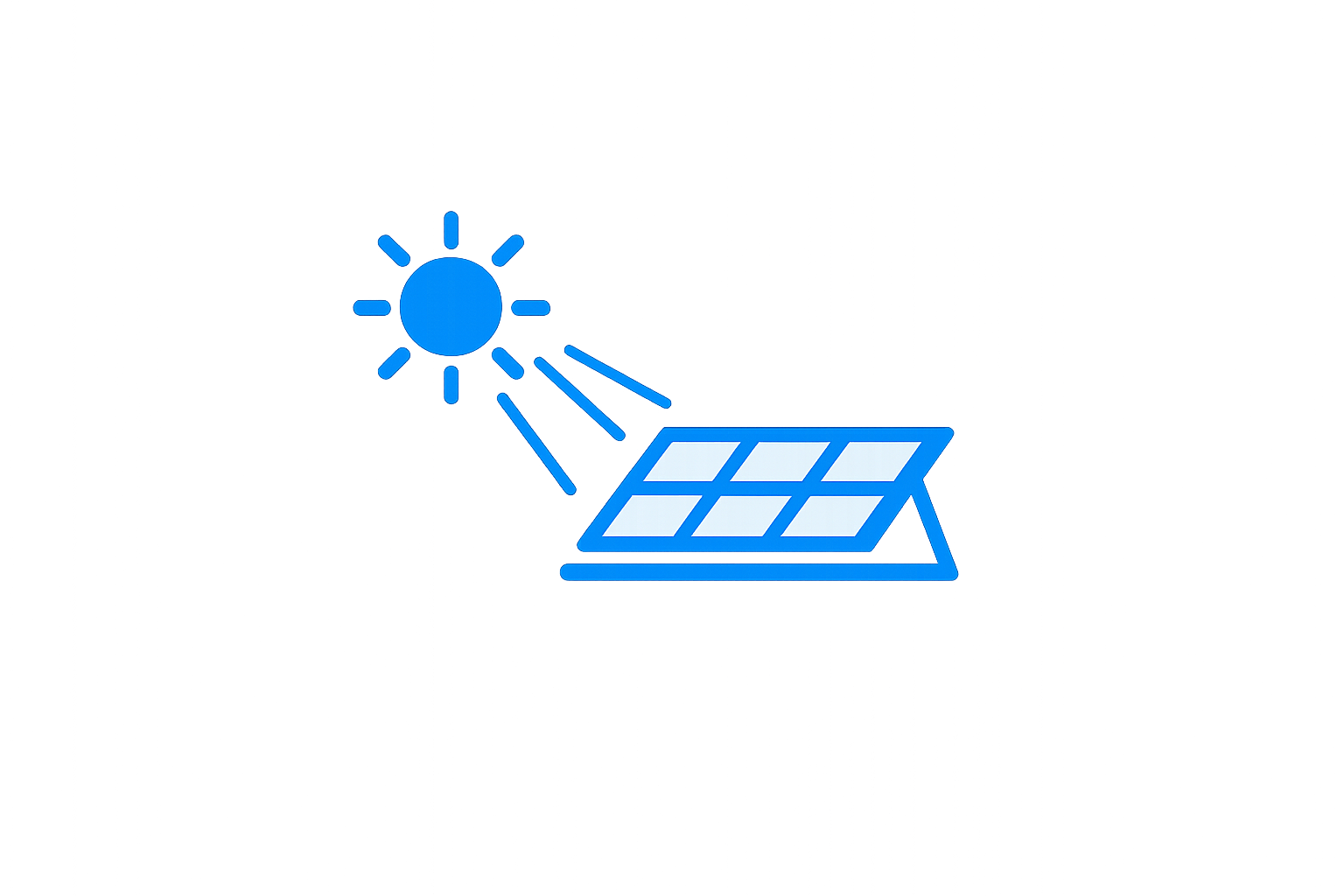 Sunlight over a solar panel array